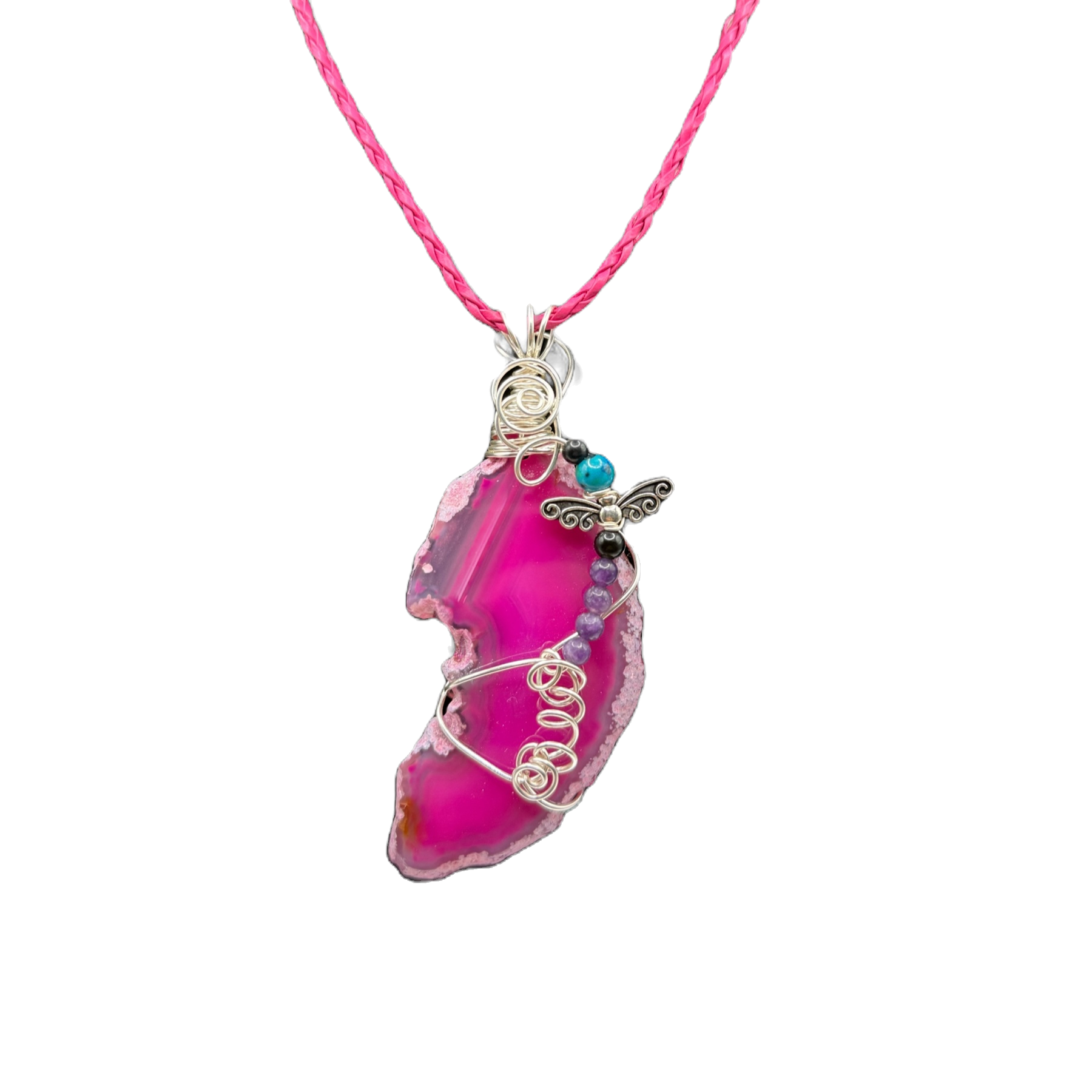 Dyed agate pendant