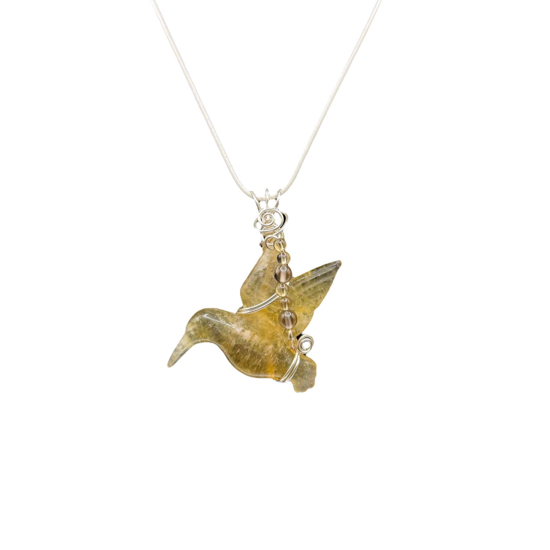 Fluorite bird pendant